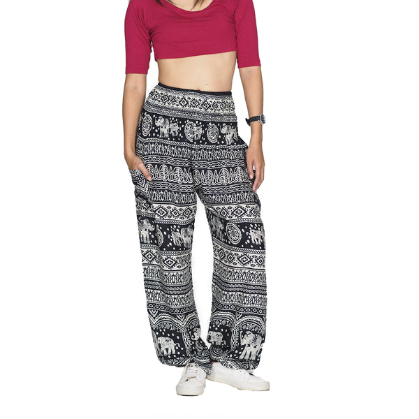 Elephant Temple 14 women harem pants in Black PP0004 020014 01