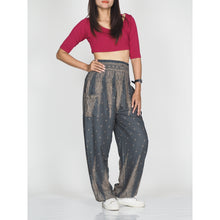 Load image into Gallery viewer, Peacock Feather Dream 15 women harem pants in Gray PP0004 020015 06