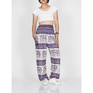 Cute elephant 27 men/women harem pants in Purple PP0004 020027 01