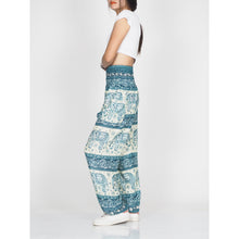 Load image into Gallery viewer, Cute elephant 27 men/women harem pants in Blue PP0004 020027 02