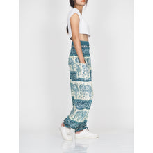 Load image into Gallery viewer, Cute elephant 27 men/women harem pants in Blue PP0004 020027 02