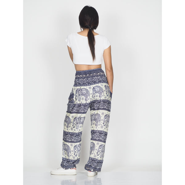 Cute elephant 27 men/women harem pants in Black PP0004 020027 04