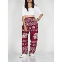 Load image into Gallery viewer, Pirate elephant 23 women harem pants in Red PP0004 020023 02