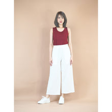 Load image into Gallery viewer, Organic Cotton Casual pants with Elastic back waist in White PP0301
