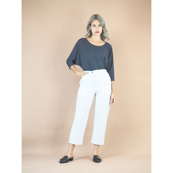 Organic Cotton Casual pants one Button in 3 colors PP0299