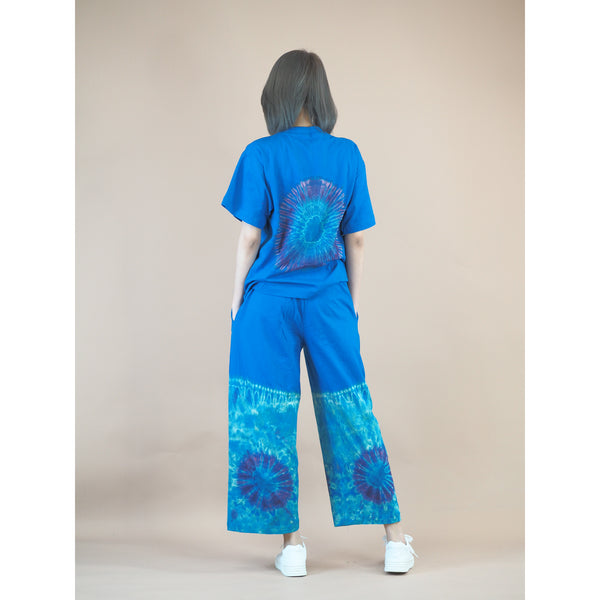 Tie dye women's Short sleeve with Long pant in Royal Blue JP0095 019000 07