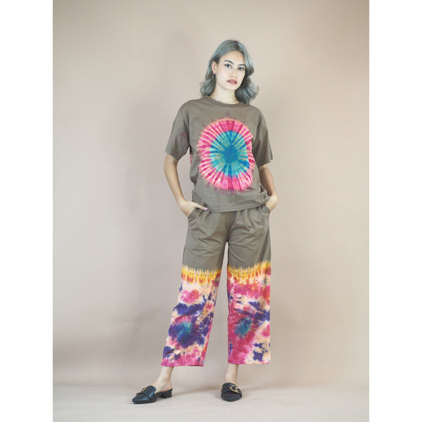 Tie dye women's Short sleeve with Long pant in Light Brown JP0095 019000 16