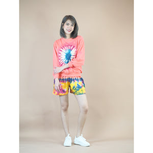 Tie dye women's long sleeve with short pant in Pink JP0094 019000 23