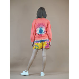 Tie dye women's long sleeve with short pant in Pink JP0094 019000 23