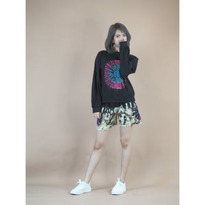 Tie dye women's long sleeve with short pant in Black JP0094 019000 10