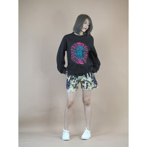 Tie dye women's long sleeve with short pant in Black JP0094 019000 10