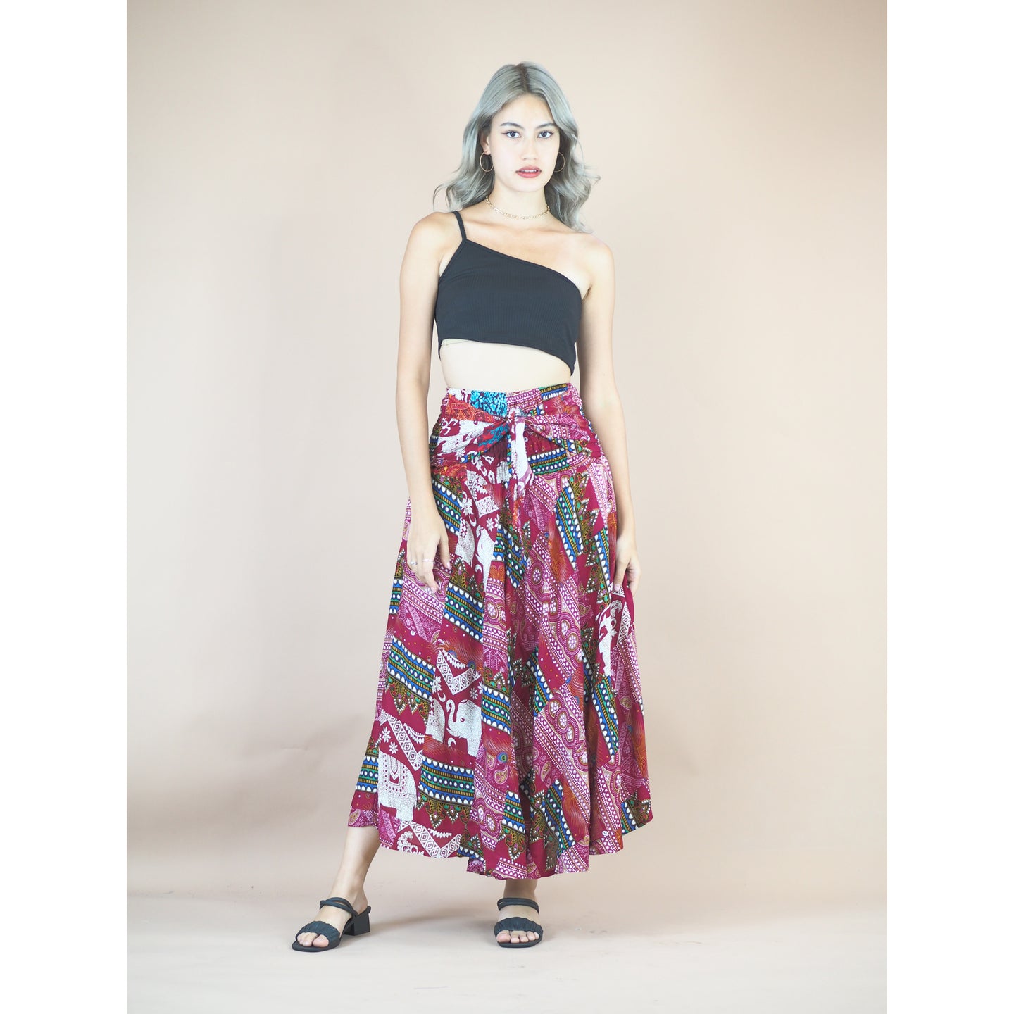 Patchwork Women's Bohemian Skirt in Red SK0033 028000 15