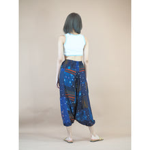 Load image into Gallery viewer, Patchwork Unisex Aladdin Drop Crotch Pants in Navy PP0310 028000 03