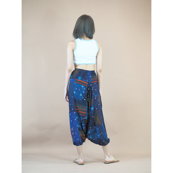 Patchwork Unisex Aladdin Drop Crotch Pants in Navy PP0310 028000 03