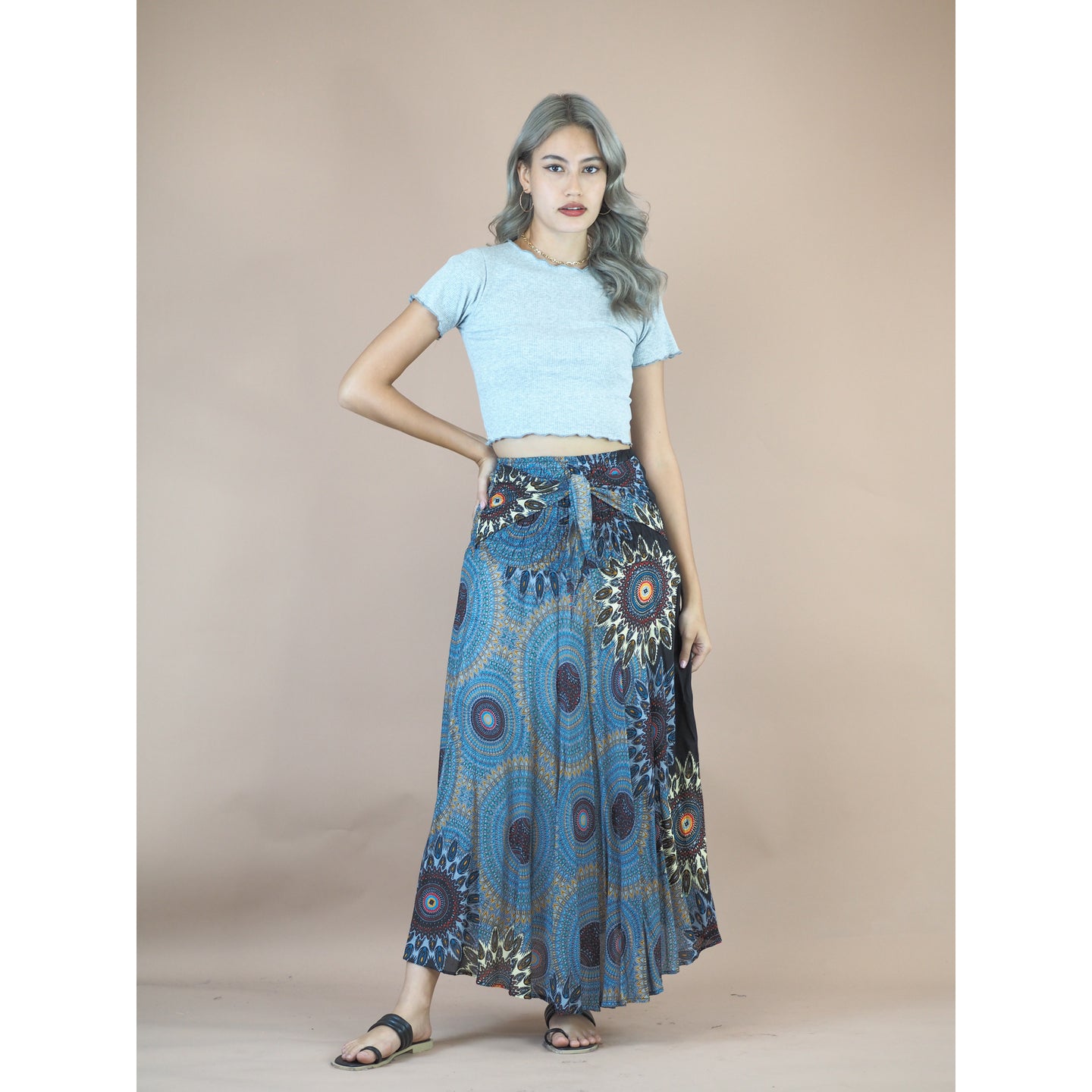 Mandala 136 Women's Bohemian Skirt in Black SK0033 020136 03