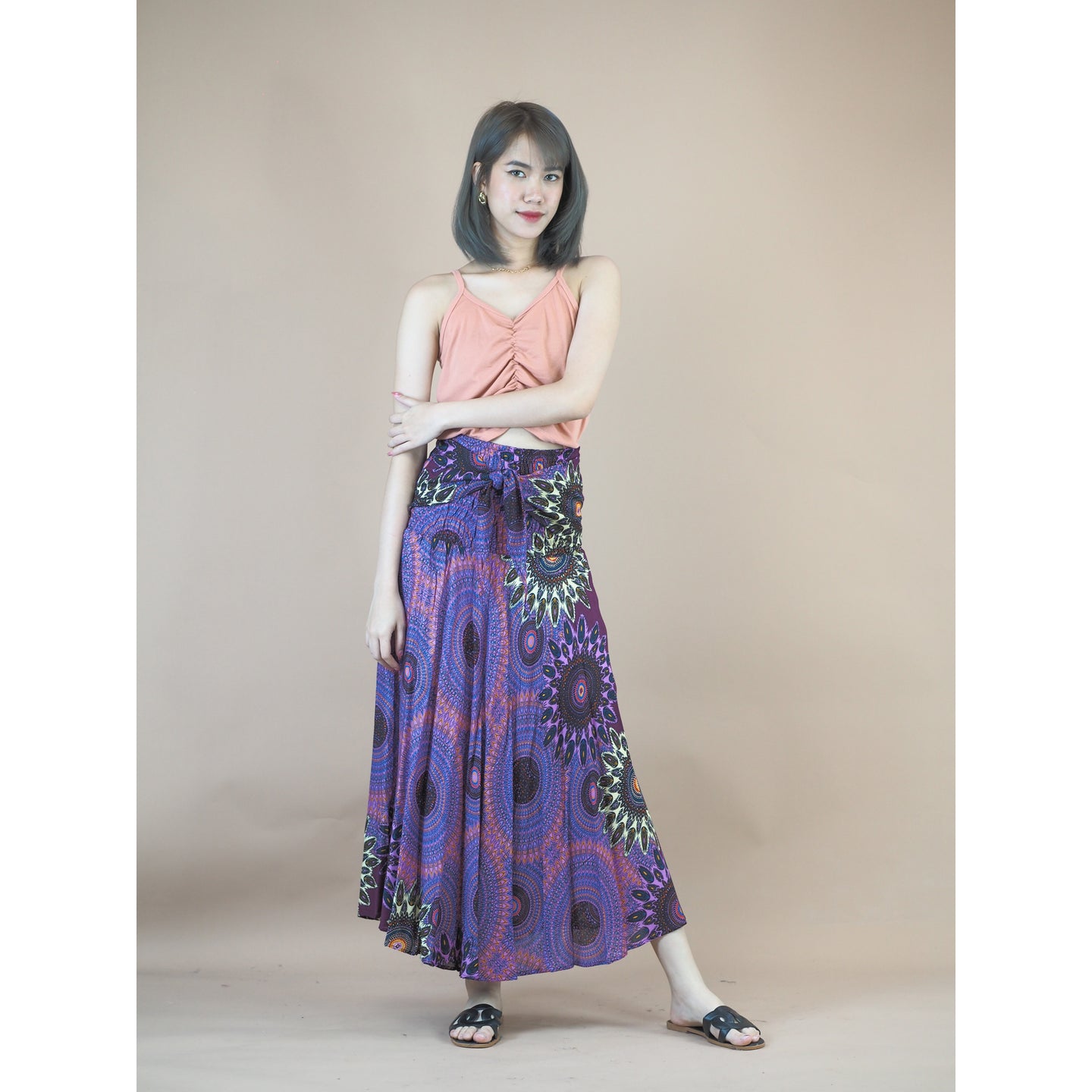 Mandala 136 Women's Bohemian Skirt in Purple SK0033 020136 01