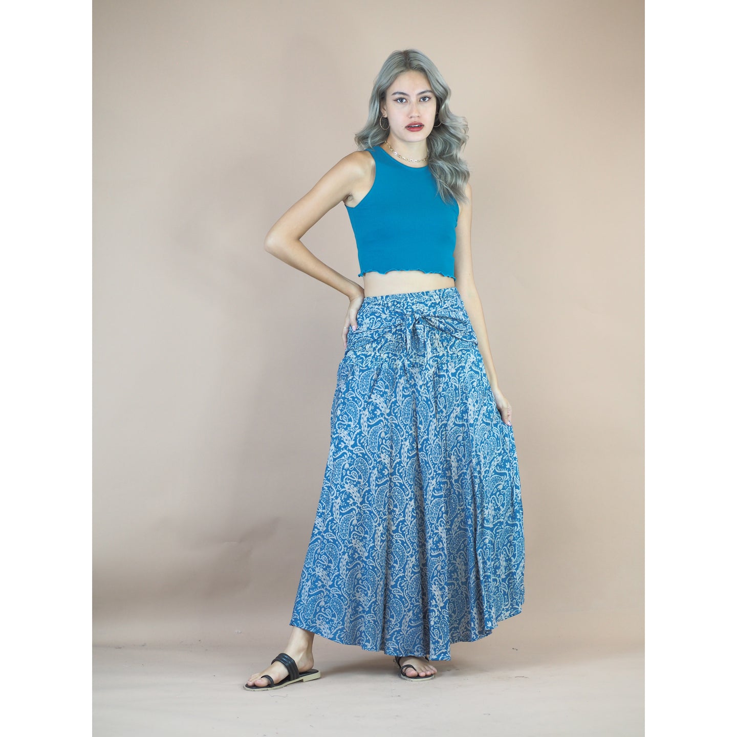 Flowers Women's Bohemian Skirt in Blue SK0033 020150 01