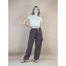 Load image into Gallery viewer, Solid Color Unisex Drawstring Genie Pants in Dark Brown PP0110 020000 16