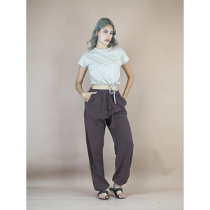 Solid Color Unisex Drawstring Genie Pants in Dark Brown PP0110 020000 16