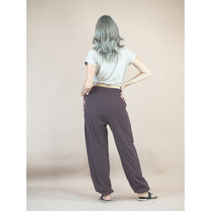 Solid Color Unisex Drawstring Genie Pants in Dark Brown PP0110 020000 16