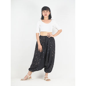 Patchwork Unisex Aladdin Drop Crotch Pants in Black PP0310 028000 10