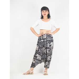 Patchwork Unisex Aladdin Drop Crotch Pants in Black PP0310 028000 10