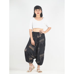 Patchwork Unisex Aladdin Drop Crotch Pants in Black PP0310 028000 10