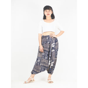 Patchwork Unisex Aladdin Drop Crotch Pants in Navy PP0310 028000 03