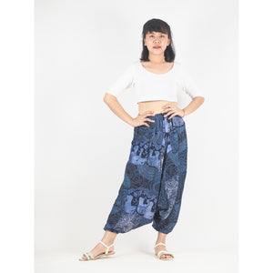 Patchwork Unisex Aladdin Drop Crotch Pants in Navy PP0310 028000 03