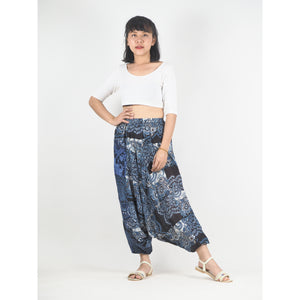 Patchwork Unisex Aladdin Drop Crotch Pants in Navy PP0310 028000 03