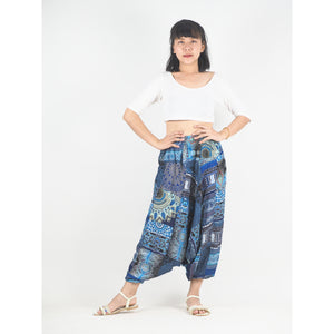 Patchwork Unisex Aladdin Drop Crotch Pants in Navy PP0310 028000 03