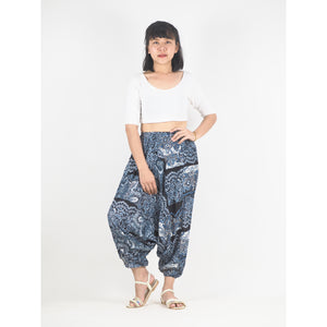 Patchwork Unisex Aladdin Drop Crotch Pants in Navy PP0310 028000 03