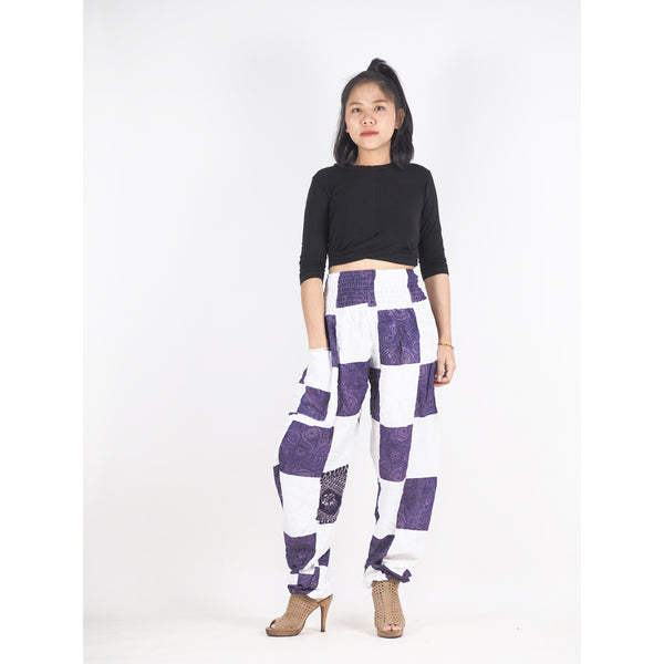 Patchwork Unisex Harem Pants in White PP0004 028000 04