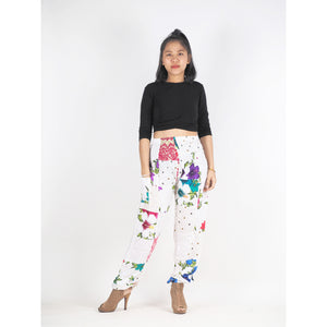 Patchwork Unisex Harem Pants in White PP0004 028000 04