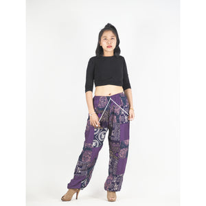 Patchwork Unisex Drawstring Genie Pants in Purple PP0110 028000 06