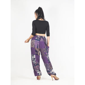 Patchwork Unisex Drawstring Genie Pants in Purple PP0110 028000 06