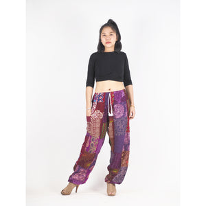 Patchwork Unisex Drawstring Genie Pants in Purple PP0110 028000 06