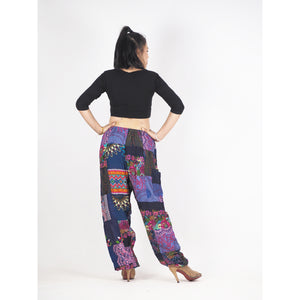 Patchwork Unisex Drawstring Genie Pants in Navy PP0110 028000 03