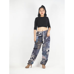 Patchwork Unisex Drawstring Genie Pants in Navy PP0110 028000 03