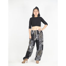 Load image into Gallery viewer, Patchwork Unisex Drawstring Genie Pants in Black PP0110 028000 10