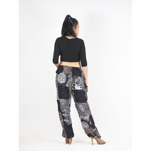Load image into Gallery viewer, Patchwork Unisex Drawstring Genie Pants in Black PP0110 028000 10