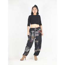 Load image into Gallery viewer, Patchwork Unisex Drawstring Genie Pants in Black PP0110 028000 10