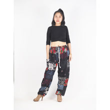 Load image into Gallery viewer, Patchwork Unisex Drawstring Genie Pants in Black PP0110 028000 10