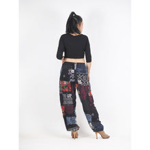 Load image into Gallery viewer, Patchwork Unisex Drawstring Genie Pants in Black PP0110 028000 10