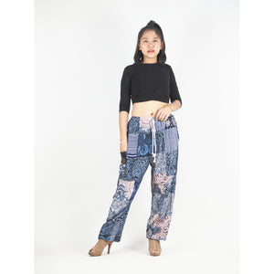 Patchwork Unisex Drawstring Genie Pants in Navy PP0110 028000 03