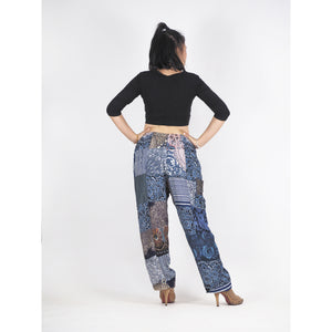 Patchwork Unisex Drawstring Genie Pants in Navy PP0110 028000 03