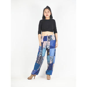 Patchwork Unisex Drawstring Genie Pants in Bright Navy PP0110 028000 07