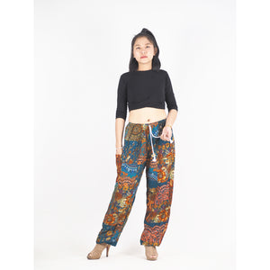 Patchwork Unisex Drawstring Genie Pants in Green PP0110 028000 20