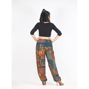 Patchwork Unisex Drawstring Genie Pants in Green PP0110 028000 20