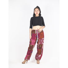 Load image into Gallery viewer, Patchwork Unisex Drawstring Genie Pants in Red PP0110 028000 12